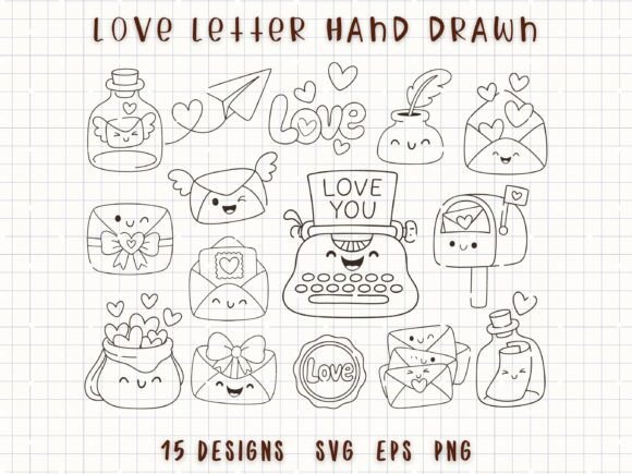 Download Love Letter Hand Drawn Valentine Doodle - Hand drawn valentine Collection