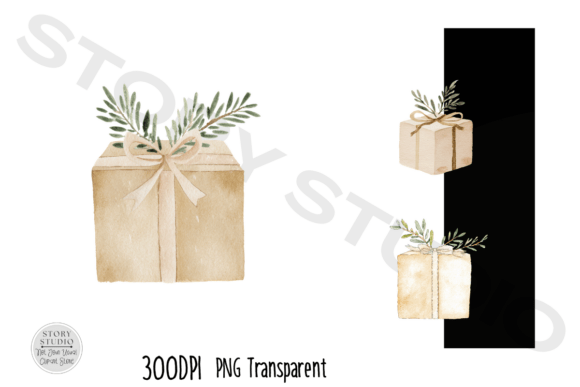 Download Watercolor Festive Gift Box Clipart Set - Gift box clipart Collection