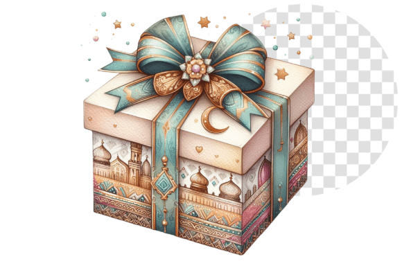 Download Eid Joy Watercolor Gift Box Clipart - Gift box clipart Collection