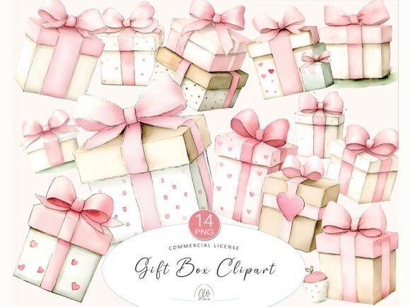 Download Pink Gift Box Clipart - Gift box clipart Collection