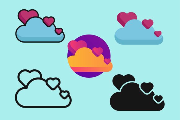 Download Valentine Icons Clouds of Love - Valentine icons Collection