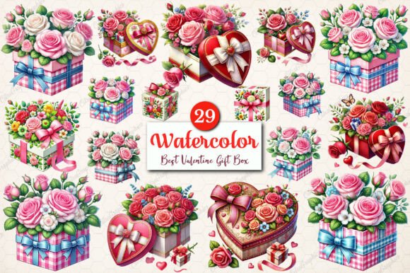 Download Best Valentine Gift Box Clipart Bundle. - Gift box clipart Collection