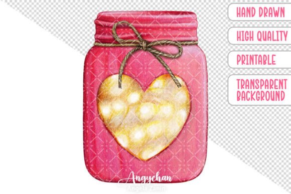 Download Hand Drawn Valentine Jar Lantern - Hand drawn valentine Collection