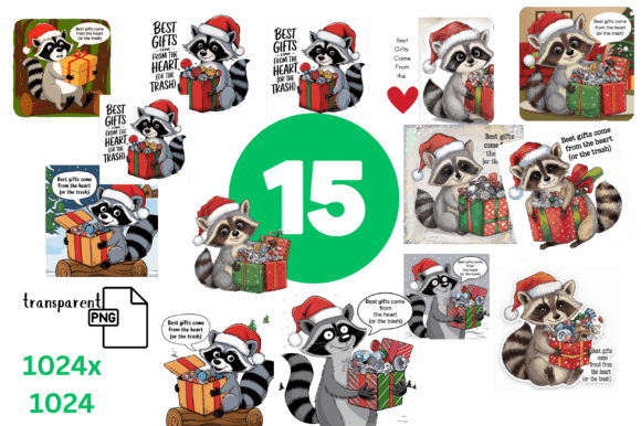 Download Festive Raccoon Gift Box Clipart Set - Gift box clipart Collection