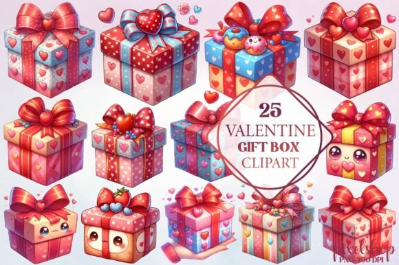 Download Watercolor Valentine Gift Box Clipart - Gift box clipart Collection